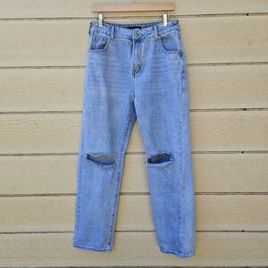 Fashion Nova Bend The Rules Slouch Fit Jeans Light Blue Wash size 9